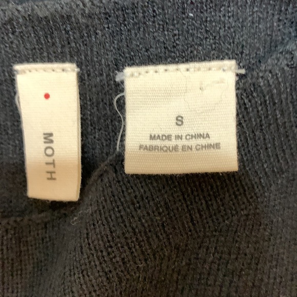 Moth Anthropologie Chester Bell Sleeve Dress, Wool Blend, Black, Size Small - Picture 6 of 8